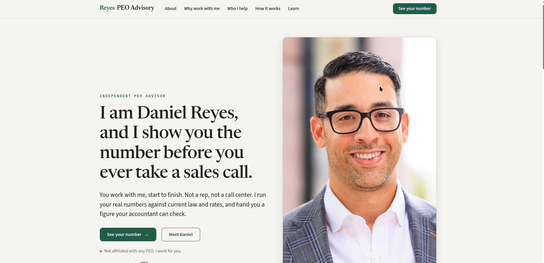 Solo Broker PEO website example