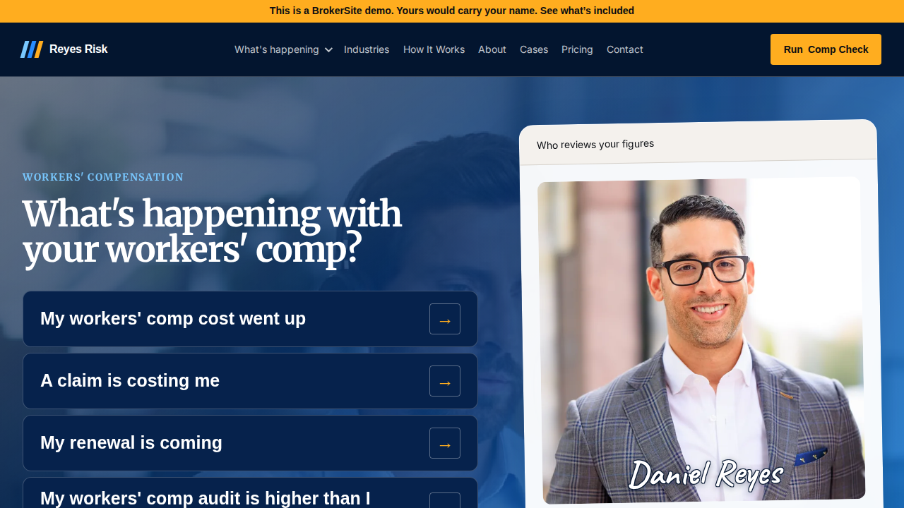 Reyes Risk Partners workers compensation BrokerSite, routing an employer to the problem they arrived with